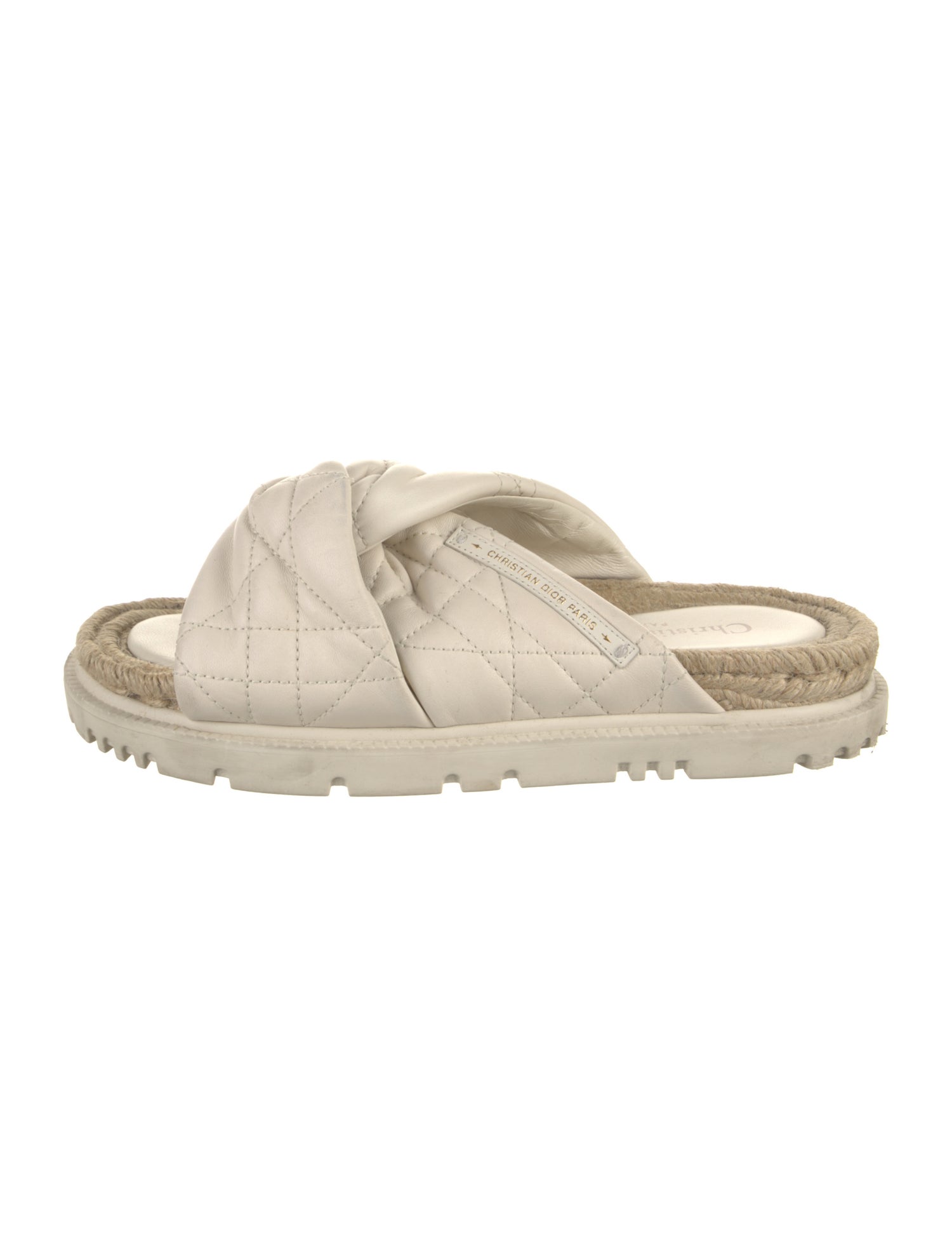 Christian Dior Cannage Pattern Leather Slides